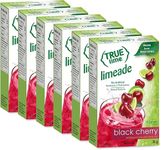 TRUE LIME Black Cherry Limeade Drink Mix (10 Packets) | Made from Real Limes | No Preservatives, No Artificial Sweeteners, Gluten Free | Water Flavor Packets & Water Enhancer with Stevia (6-Pack)