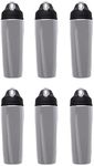 DISCOUNT PROMOS Stainless Steel Bulk Reusable Water Bottle, 6 Pack, 28.5 oz BPA Free Sports Team Bottles with Lid and Flip-up Straw, Spill Proof Bulk Pack Water Bottles with Straw, Silver