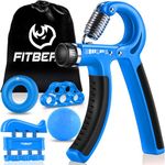 FitBeast Grip Strengthener Forearm Strengthener Hand Grips Strengthener Kit - 5 Pack Adjustable Resistance