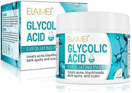 Elaimei Pure 30% Glycolic Acid AHA Pads Face Body Skin Chemical Peel Vitamins Anti Aging Wrinkles Acne Scars Dark Spot Remover Whitening Corrector