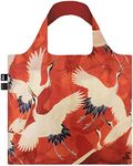 Anonymous Woman's Haori with White and Red Cranes: Gewicht 55 g, Größe 50 x 42 cm, Zip-Etui 11 x 11.5 cm, Handle 27 cm, Water Resistant, Made of Polyester, Oeko-TEX Certified, can Carry up to 20 kg