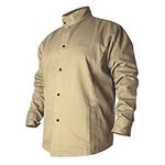 REVCO Black Stallion BXTN9C Khaki Fire Resistant Cotton Welding Jacket, Large, Brown