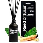 WAX & WIT Reed Diffusers for Home, Palo Santo Diffuser, Reed Diffuser Set for Bathroom, Scent Sticks in Oil, Oil Sticks Diffuser Set, Oil Reed Diffuser, Diffuser with Sticks, Stick Diffusers for Home