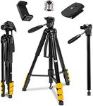 KODAK PhotoGear 2-in-1 Tripod & Monopod | Lightweight 70” 4-Section Flip-Lock Aluminum Tripod Converts to 64.5” Monopod | QuickRelease Plates 3-Way Swivel Head Bubble Level BONUS Tripod E-Guide & Case