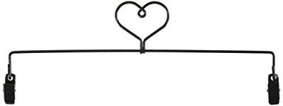 Ackfeld Manufacturing 12in Heart Clip Holder Hanger, Charcoal, 0.3x15x8.5 inch