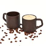 Eha Earth-Friendly Comfy Coffee Cup Set of 2 | 200 ml | Made with Rice Husk & Bamboo Fibers | Microwave Safe | for Hot & Cold Coffee Mug, Tea & Milk | Natural Matte Finish | Coffee