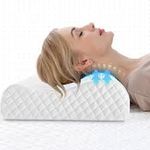 Pranshi Enterprise Cool Gel Contour Cervical Orthopedic Memory Foam Pillow for Neck and Shoulder Pain - Bed Pillows for Sleeping with Washable Cover