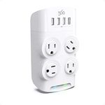 360 Electrical Revolve Wall Tap Power Surge Protector with 4 USB Ports, 4 24 W Rotating Outlets, Multi Plug Outlet Splitter, Adapter for Electric Wall Outlet, Swivel Outlets Fit 4 Large Plugs