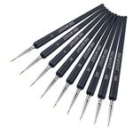 ZKSM 9pcs Detail Paint Brush Set Fine Miniature Artist Painting Brushes with 0, 00, 000 Size Drawing Brushes for Paintings Art Acrylic Watercolor Oil Nail Art