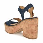 Nine West Women's Amye Heeled Sandal, Denim Blue 420, 9 UK