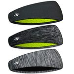 Zollen Headbands for Men & Women - Mens Headband 3 Packs Guys Sweatband & Sports Headband for Running, Fitness, Yoga, Workout, Gym - Performance Stretch & Moisture Wicking