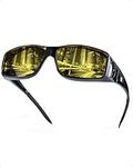 IGnaef Night Vision Driving Glasses Fit Over Glasses for Men Women, Anti Glare Polarized Yellow Nighttime Glasses CIF0311