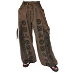 Siamrose Casual Yoga Harem Pants Men Women Lounge Pants 2 Pockets Adjustable Length, Brown, One Size