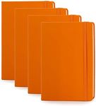 Simply Genius A5 Notebooks for Work, Travel, Business, School & More - College Ruled Notebook - Hardcover Journals for Women & Men - Lined Books with 192 pages, 5.7" x 8.4" (Orange, 4 Pack)