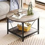 YITAHOME Round Coffee Table,Rustic 