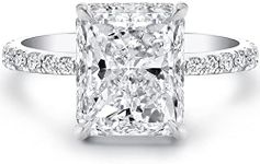 Bo.Dream 1.5/2/3 Carats Radiant Cut Cubic Zirconia CZ Engagement Rings Platinum Plated Sterling Silver, gemstone, Cubic Zirconia