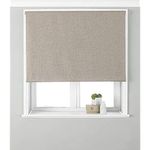 Riva Home Eclipse Blackout Roller Blind, Polyester, Natural, 91 x 162cm