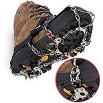 Upgraded Version of Walk Traction Ice Cleat Spikes Crampons,True Stainless Steel Spikes and Durable Silicone,Attaches Over Shoes/Boots for Everyday Safety in Winter,Outdoor,Ice&Snow.-by EnergeticSky™