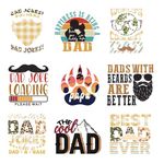 9pcs Dad Jokes Iron on Transfer Patches for Clothing DIY Washable Iron on Stickers for Clothes Heat Transfer Vinyl Decals Appliques