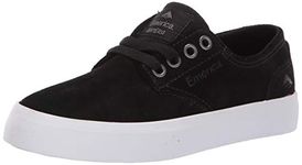 Emerica Boys' The Romero Laced Youth Skate Shoe, Black/White/Gum, 2.5C Medium US Big Kid