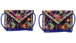 Craft Trade Clutch Bags for Women Rajasthani Jaipuri Embroidered Mirror Work Ethnic Handbags for Girls Handmade Purses for Ladies with Handle