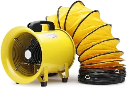 PULLAFUN Utility Blower/Exhaust Fan,10 Inches Exhaust Fan with 16.4 FT Duct Hose,380W 1893 CFM Heavy Duty Blower,Industrial Ventilator for Exhausting & Ventilating at Home and Job Site,Yellow