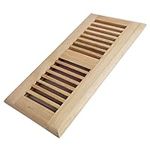 Homewell White Oak Wood Floor Register Vent, Drop in Vent, 4x10 Inch, Unfinished