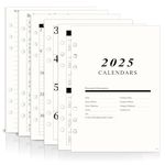 2025 A5 Weekly & Monthly Planner Binder Refill Insert - 5.8"x8.3", 100GSM Paper, Sunday Start, 6 Hole Punched for Refillable A5 Binder with Calendar, Contact Pages and Notes