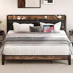 LIKIMIO King Bed Frame, Storage Hea