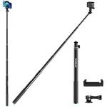 Smatree 70inch(178cm) Aluminum alloy Extendable Selfie Stick, Telescopic Pole Monopod for GoPro Fusion, GoPro Hero max/12/11/10/9/8/7/6/5/4/3/2/1/Session, DJI Osmo Action 3 and Insta 360,Cell Phones