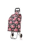 ATX Premium 59L Lightweight Shopping Trolley Hard Wearing & Foldaway Trendy Folding/Collapsible Push/Pull Carts for Easy Storage with 2 Wheels (59L, Roses)