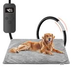 Asstikoo Pet Heating Pad,Adjustable Large Dog Heated Pad with 12 Level Timer&30-55℃ Temperature,Pet Indoor Heating Blanket for Cat with Chew Resistant Cord, Electric Pet Heated Mat (XL-60 * 90cm)