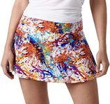 Queen of the Court Splatter Paint Women’s Performance Athletic Skirt |Tennis | Running | Training | Pickle Ball Skort (Medium)