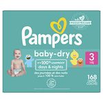 Pampers Baby Dry Diapers Size 3 168 Count, Leakproof days & nights