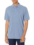 Tommy Hilfiger Men's Short Sleeve Cotton Pique Polo Shirt in Classic Fit, Medium Chambray, Large