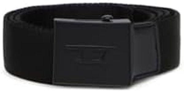 Diesel D Logo B-PLAKUE Belt Cinturón, Black/Matt Black, 85 Unisex Adultos