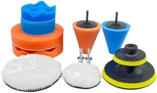 Car Buffer and Polisher Kit with Drill Attachment, 12-Piece 3in and 5in Polishing Pads Set