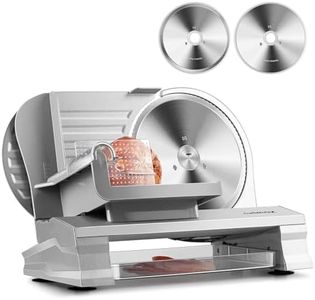 CUSIMAX Electric Meat Slicer for Home with Double 9" Stainless Steel Blades,Deli Slicer for Adjustable Thickness 1-20mm and Food Tray,Removable Food Carriage,Easy for Clean