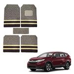 Oshotto Anti Skid Curly Noodle Grass 18mm Car Foot/Floor Mats Compatible with Honda CRV (Set of 5, Beige,Brown)