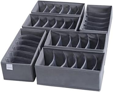 Coorganisers 6 Pack Woven-Fabric Dresser Drawer Organizers, 36 Cells for Clothing & Baby, Bedroom Storage Drawers