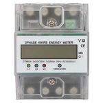 3 Phase Electric Meter, 220/380V 5-80A 3 Phase 4 Wire Energy Meter Energy Consumption Digital Electric Meter 3 Phase 4P KWh Meter with LCDthree phase current used submeter