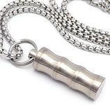 Titanium Mini Nitro Pill Fob Necklace Keychain Pill Holder Waterproof Pendant 1.46x0.46 Inch for Men & Women (Original Titanium)