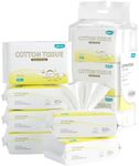 Winner Baby Cotton Tissue, Soft Baby Dry Wipe, Wet and Dry Use, Made of Pure Cotton, 600 Count Unscented Disposable Facial Cotton Tissues for Baby Sensitive Skin