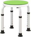 HOMCOM 360° Swivel Seat Bath Shower Stool, Adjustable Height Shower Chair with Aluminium Frame Non-Slip Feet Chair Safe Support Home Assistance, Green