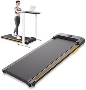 UREVO Under Desk Treadmill 1-6 km/h, Portable Walking Pad with built-in Wheels, Compact Treadmills for Home with Double Shock Absorption, Remote Control and LED Display