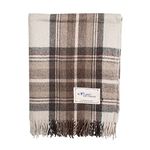 The Scotland Kilt Company Scottish Throw Large Wool Tartan Rug in Stewart Natural Dress - Warm Picnic Travel Blanket - 60 x 70 in