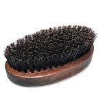 Boar Bristle Beard Brush for Men, Portable Beard Hot Combs, Hair Straightener Brush - Curler 2 in 1 Hair Styling Tools Beard Straightener Brush