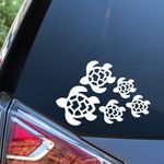 Sunset Graphics & Deals Sea Turtle Family Decal Vinyl Car Sticker Ocean Sea Life | Cars Trucks Vans Walls Laptop | White | 6.5 inches | SGD000281