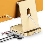USB C Hub for iMac 24 inch 2021/2023, Minisopuru USB Hub Adapter Support M.2 NVMe SSD, iMac USB Hub for iMac M1/M3, iMac Accessories with USB C 10Gbps, USB A 3.2, SD/TF, M.2 SSD(Not Included), Yellow.