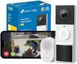 Tapo TD21 Battery Video Doorbell Wireless 2K 3MP Ultra-Clear Doorbell Camera, Ring Chime Included, Color Night, 160°DFOV Ultra-Wide, TP-Link Free AI Detection,IP65, 6-Month Battery,No Monthly Fee